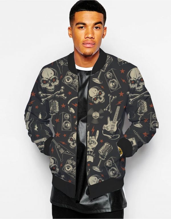 Rock and Roll - Mens Bomber Jacket