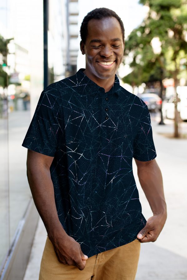 Dark Geometric - Mens Golf Shirt
